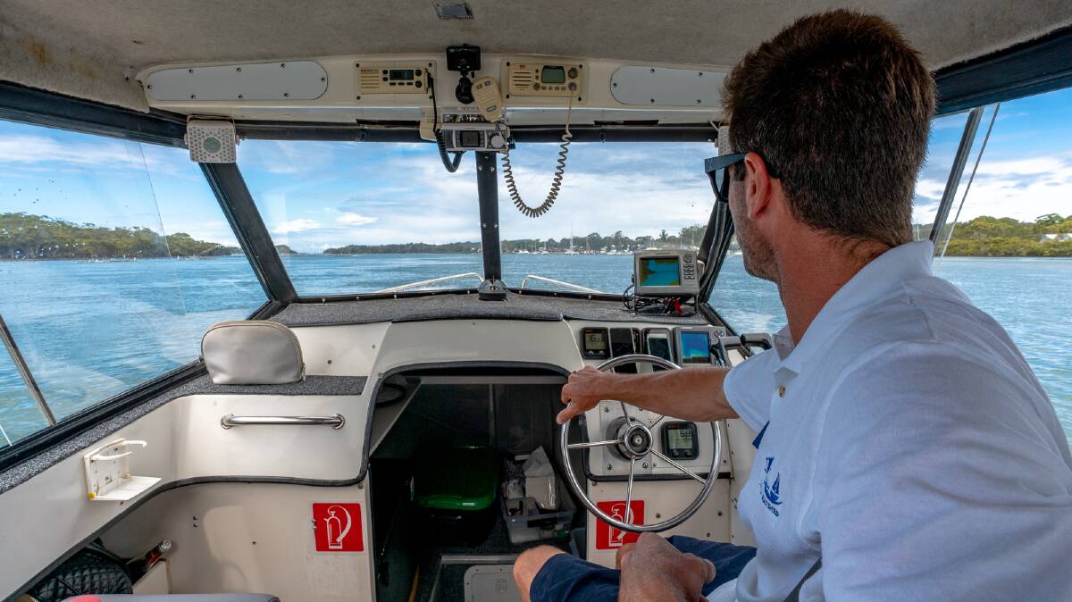 Exploring the waters just south of Port Macquarie on a cruise from the Dunbogan Boatshed.
