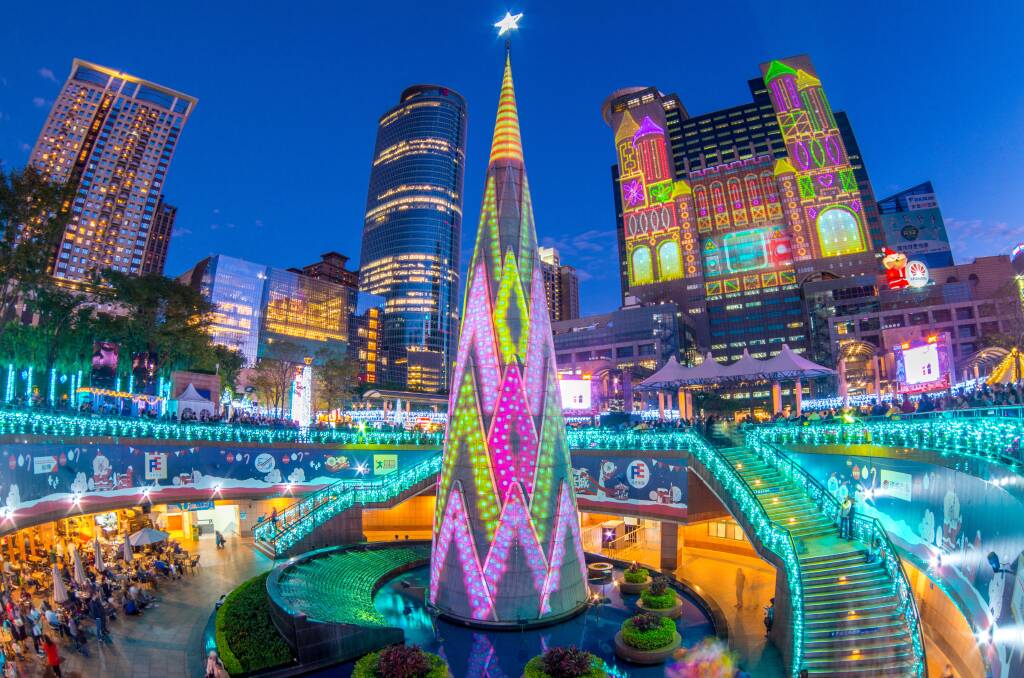 Taipei's colourful light display. Picture Shutterstock