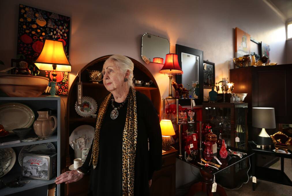 Love for old wares: Jan Grace in her Mayfield West Antiques store. Picture: Simone De Peak 