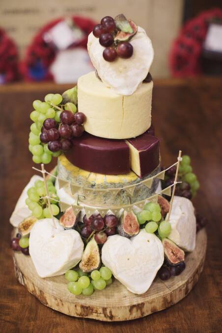 Say cheese: While fruit, sponge and marzipan once took centre stage, couples are just as likely to build their cake from flavours such as brie or camembert.