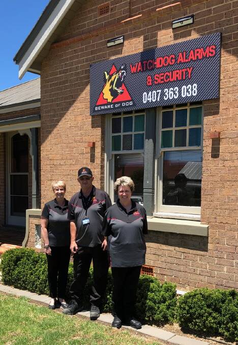 Family business employing locals: From the left, Jacquie, Roy and Kath. Watchdog Alarms & Security provide solutions for homes and businesses.