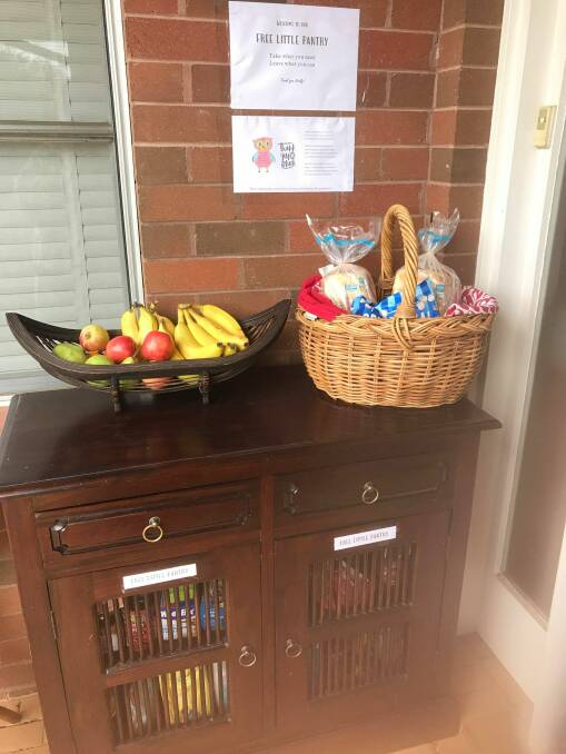 Ange's front porch now sports a mini-pantry for those in need, and the idea is catching on. Photo: supplied