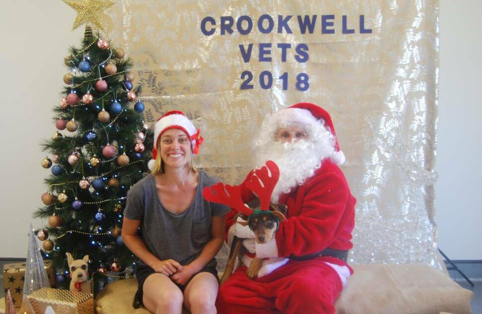 PET PICS: Clare McCabe and Ella meet the man in red ahead of Christmas 2018. Come along this year to Crookwell Vets with your furry friends for fun photos.