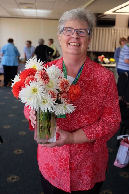 DAZZLING: Christine Clark's dahlias were the winners of the flower of the month.