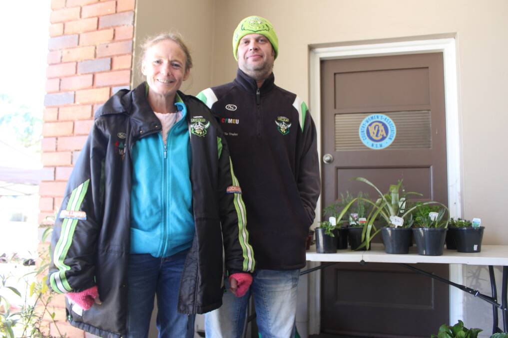 GREEN THUMBS: Small trees and shrubs came to the Lions Club monthly market courtesy Stewart and Sherree Chapman, of Goulburn.