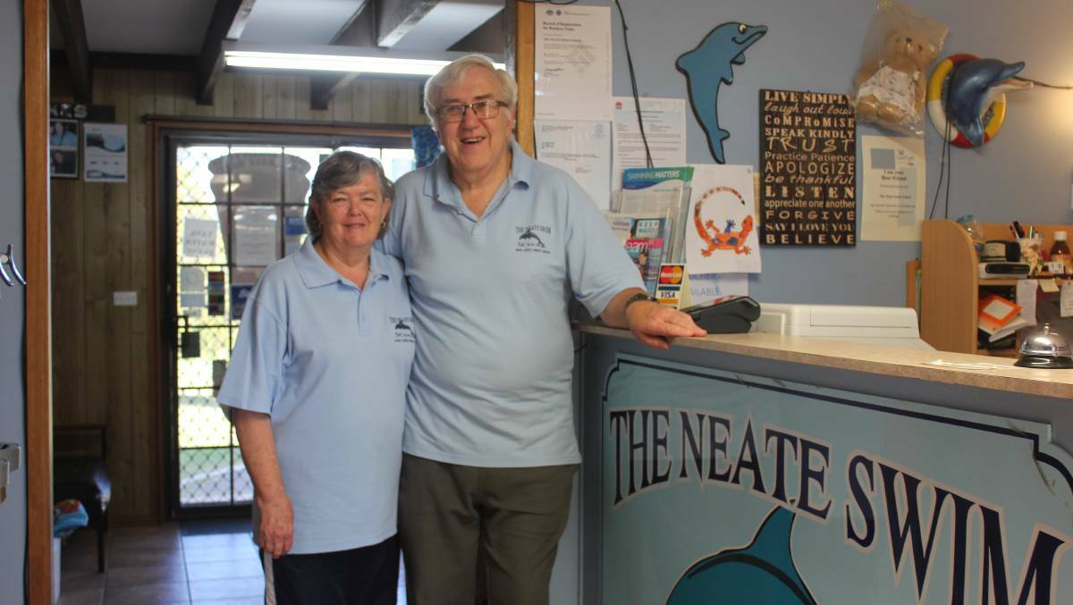 Jenny and Ron Neate, who will close their swim school following the effects of COVID-19 on their business and personal circumstances.