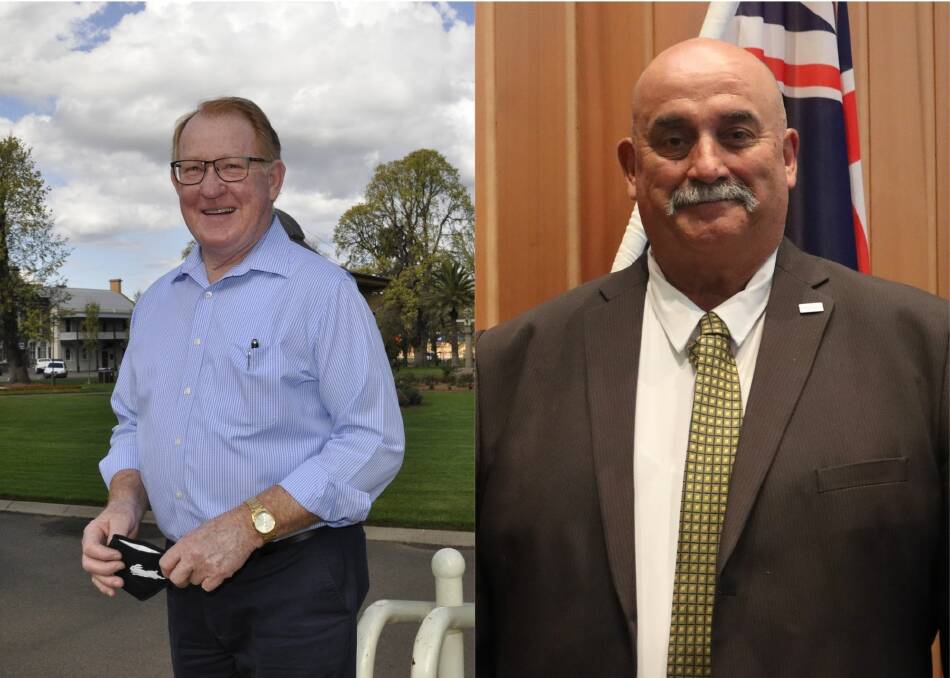 Previous mayor Bob Kirk (left) was replaced by the former deputy mayor Peter Walker at a Goulburn Mulwaree Council meeting on Tuesday, January 11.