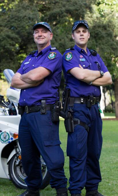 Police turn purple for diversity. Photo: Janie Barrett.