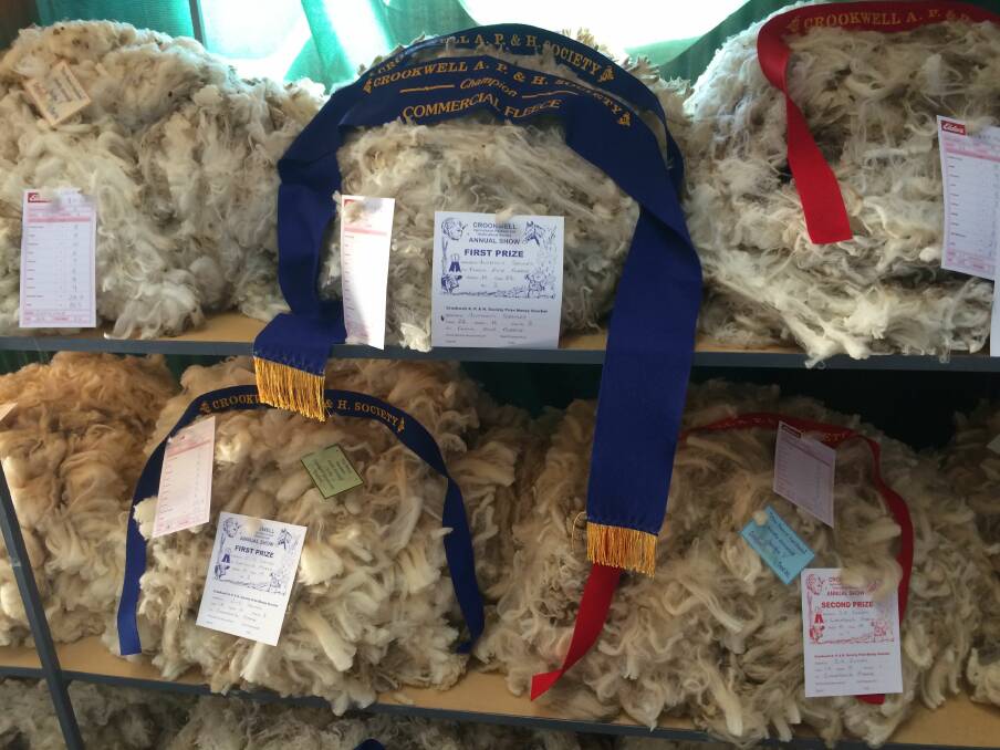 TOP GRADE: Prize winning fleeces at a previous Crookwell Show.