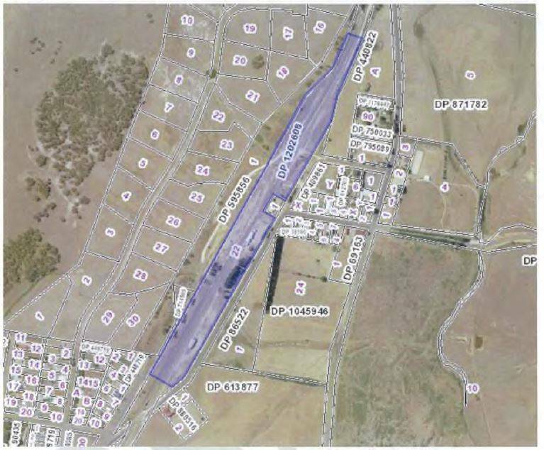 PLAN: Area of proposed contamination declaration is coloured and highlighted blue. Photo: EPA.