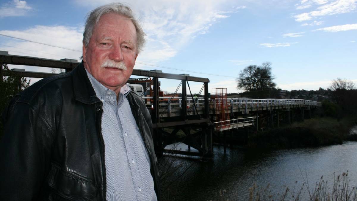 Denzil Sturgiss in 2012 in front of the Lansdowne Bridge. Replacing bridges and maintaining rural roads have been central planks of his 22 years as a councillor.
