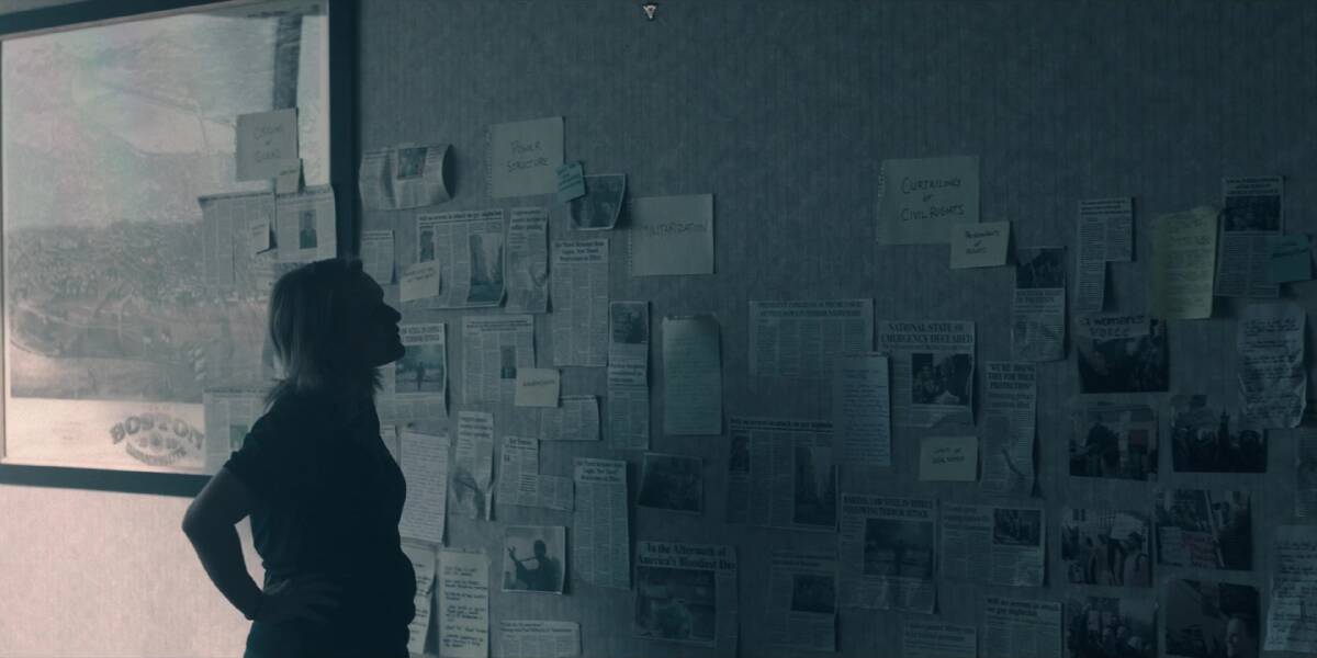DYSTOPIAN: June in the newspaper office in the Hulu series The Handmaid's Tale.