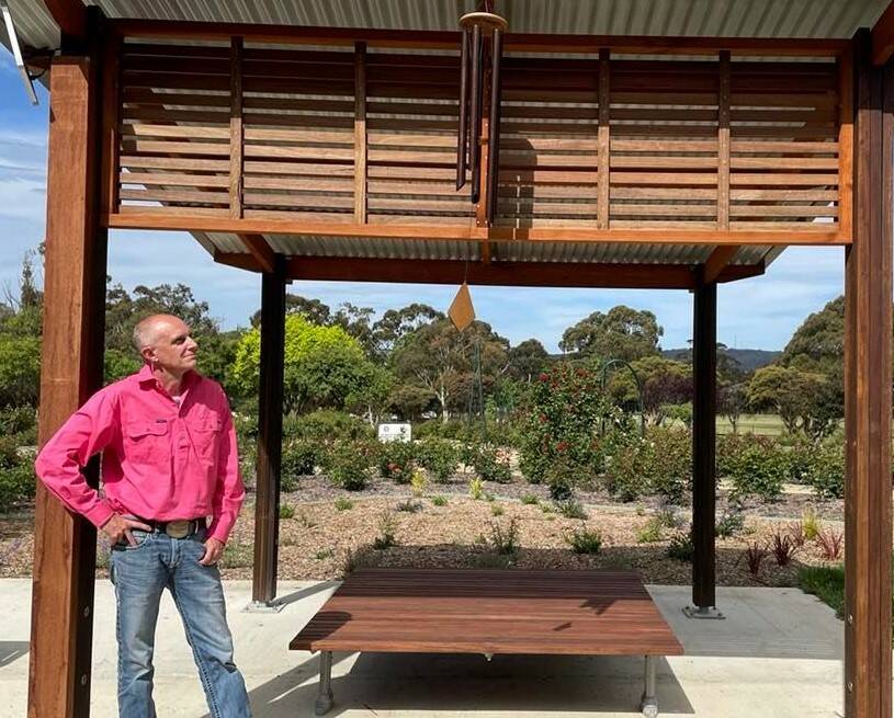 Goulburn Mulwaree Council candidate Daniel Strickland at one of his favourite spots, the new mindfulness garden at Victoria Park. Photo: Burney Wong