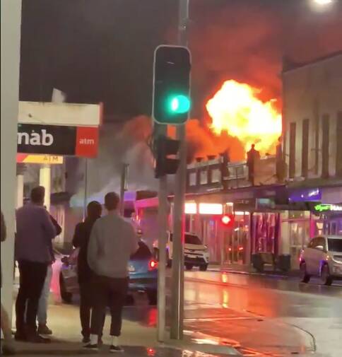 A fire has broken out on Bong Bong Street, Bowral. Photo: Lyn Taneo