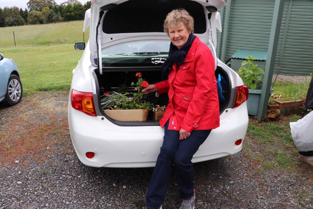Delma Mills and a bootfull of cuttings.