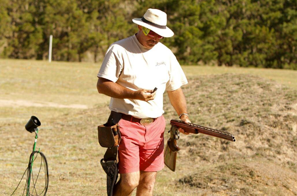 High Gun: Matt Patmore won with a perfect score of 150/150 to best all of the other competitors on what was a hotly contested day with over 100 shooters in attendance. Photo: Goulburn Clay Target Club.