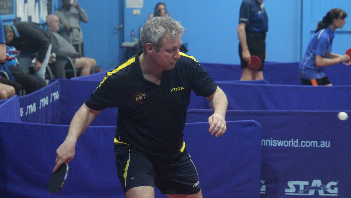 Reigning champ: Canberra's Richard Weaver (pictured at the 2020 Table Tennis Invitational) was a member of the winning A Grade team, alongside Toby Clarke. Photo: Zac Lowe.