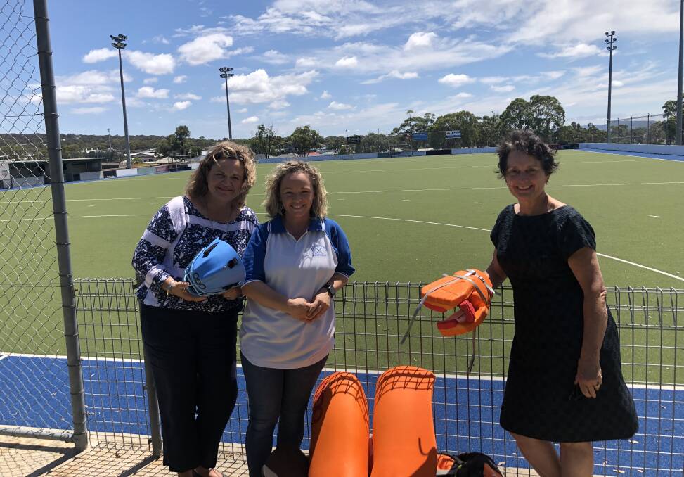 Funding: Pru Goward (right) with Wendy Tuckerman (left) and Lauren Whalan to announce funding under the 2018/19 Local Sport Program. Photo: Supplied.