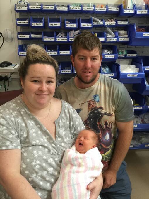 Hannah May Slater with mum Heather and dad Michael.