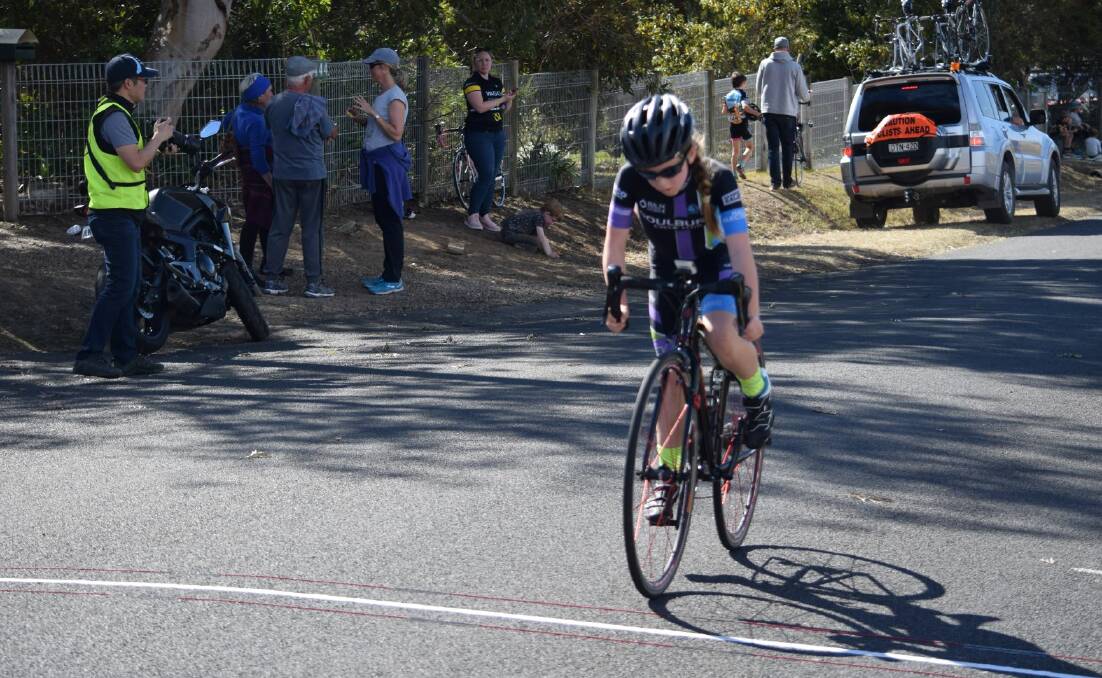 Race against time: Elsie Apps during the time trial event at last year's NSW Road Championships in Illawarra. Photo: Supplied.
