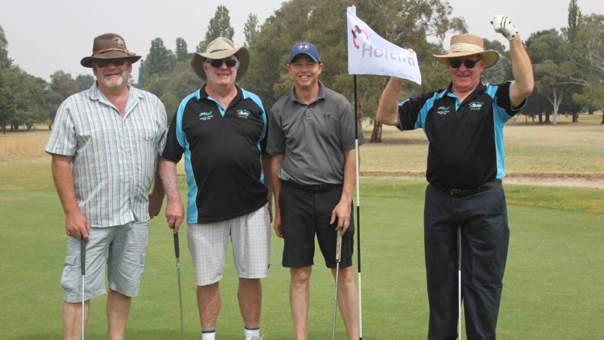 Team: Glenn Swift, Bryan Webb, Andrew Grove and Goulburn Mulwaree mayor Bob Kirk at the 2019 Mayoral Charity Golf Day. Photo: Burney Wong.