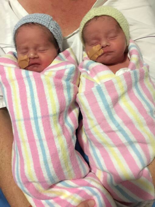 Rylan and Jaxon are already looking like a handful soon after they were delivered.
