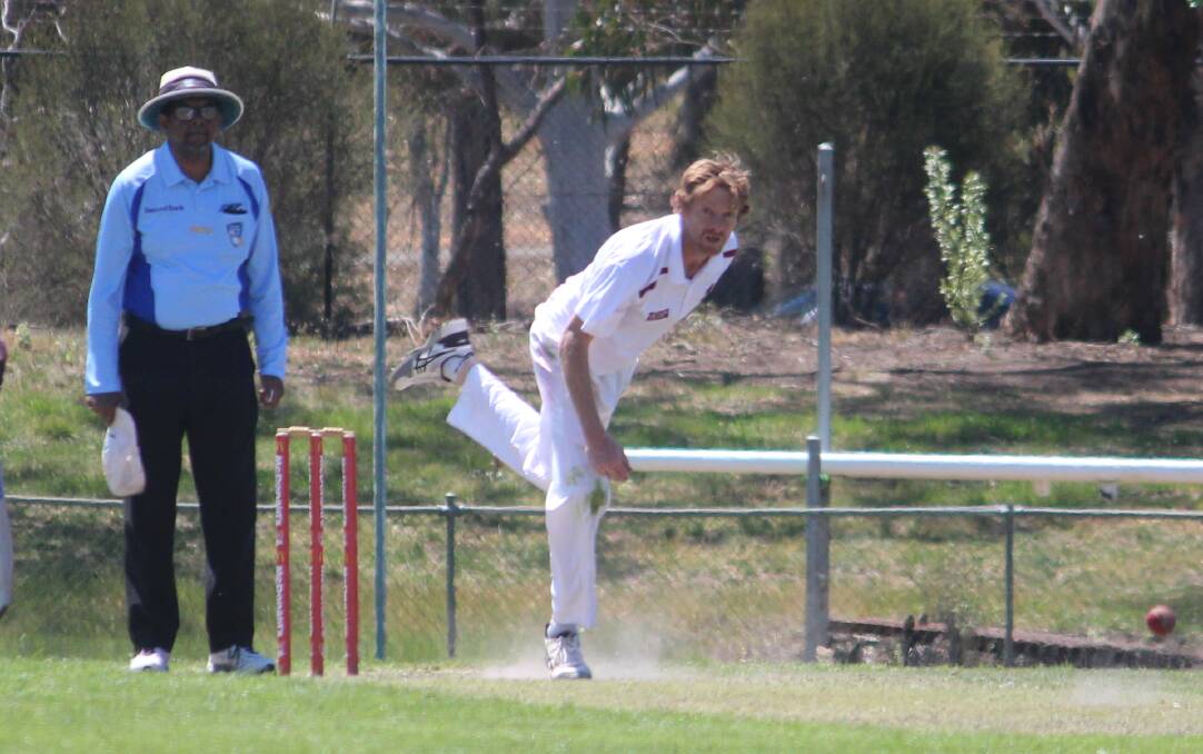 Follow-through: Tivey bowls during the selection match at Jamison on October 20, where he took six wickets. Photo: Zac Lowe.