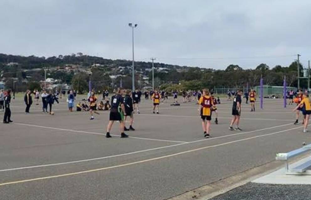 Bustling: Goulburn's local netball courts were full and busy earlier this week during the Schools Cup events. Photo: Goulburn District Netball Association. 