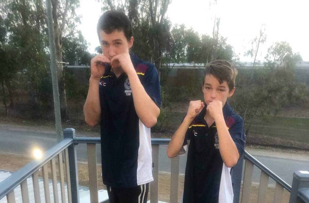 Fight ready: Jayden Ralph (left) and Will Nagle ahead of their title bouts in Queensland recently, where both came away with tight decision losses. Photo: Supplied.