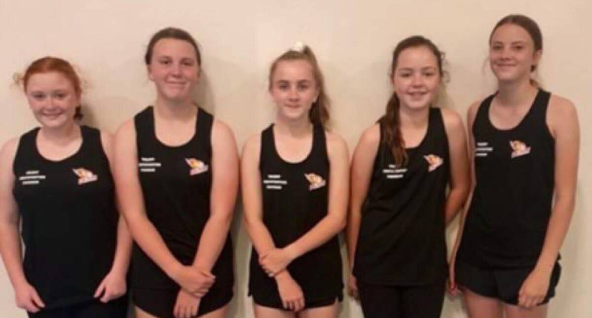 Five selected: (From left) Teagan Crooks, Samantha Marks, Phoebe Matthews, Isabella Pollard, and Emilee Skelly will take part in the South Coast Blaze TIP throughout the year. Photo: Supplied.