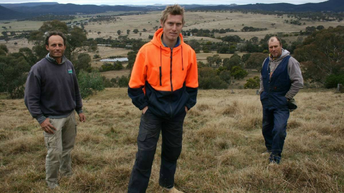 The site: Richard Toparis (left) back in 2013 on the site that will soon become Goulburn's newest motorsport attraction, once construction is completed later this year. Photo: Goulburn Post. 