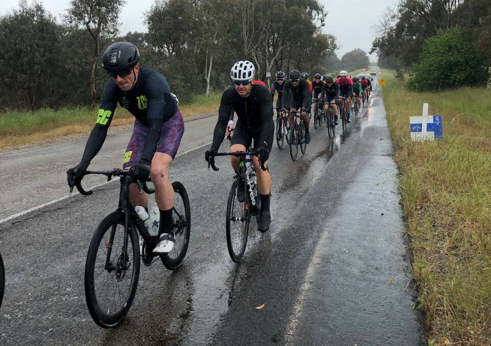 In line: The Goulburn Great Divide event was held last weekend in conjunction with the State Titles, and as a result hundreds of riders participated despite the sodden conditions. Photo: Supplied.