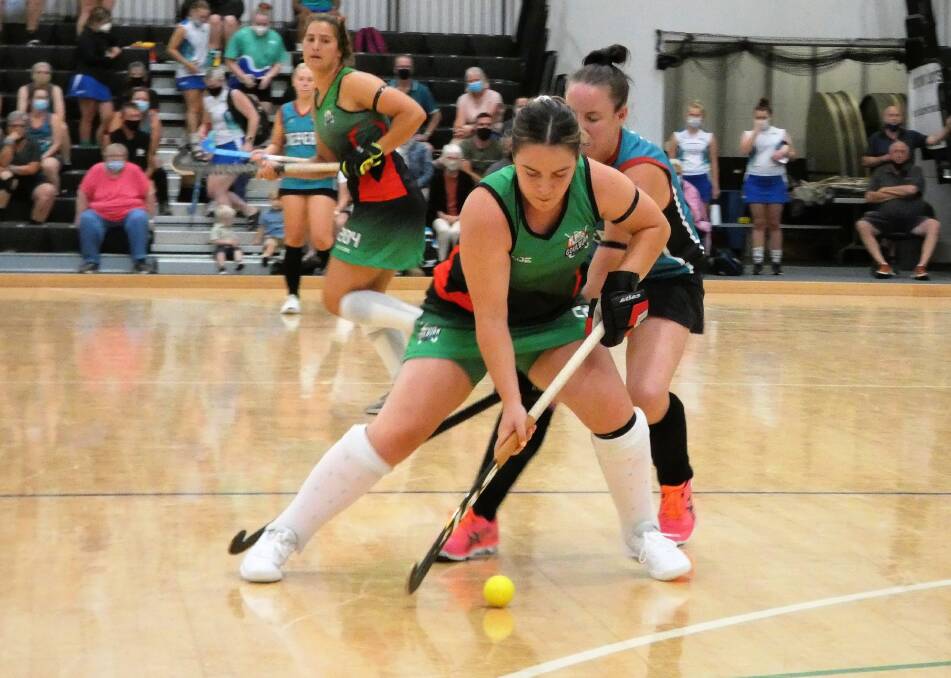 Focused: Goulburn's Open Women Division One side played well but could not convert their chances in the semi-final. Photo: Supplied.