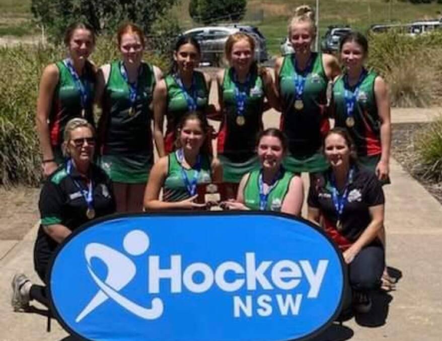 Well played: The Goulburn District Hockey Association Under 15s played out of their skin over the weekend to claim the Indoor State Championship. Photo: Supplied.
