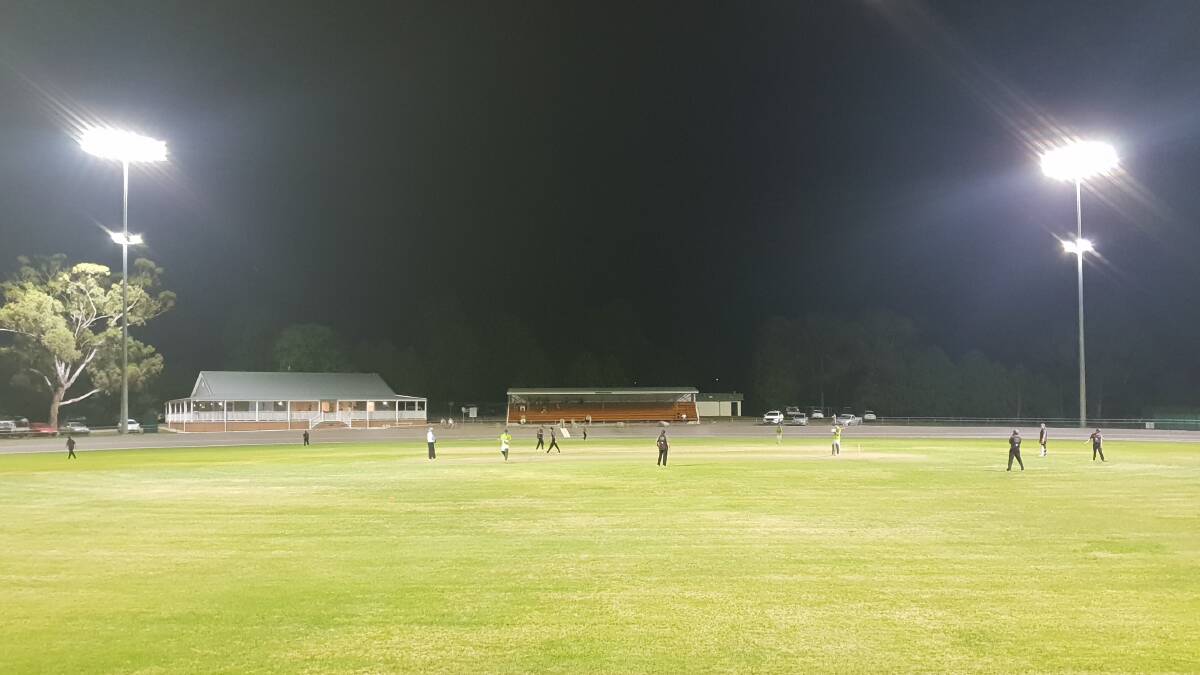 Under lights: The new lighting fixtures at Seiffert Oval provided immaculate coverage of the ground on Saturday night.