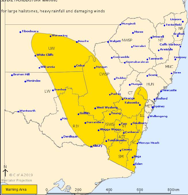 Severe weather warning for the region