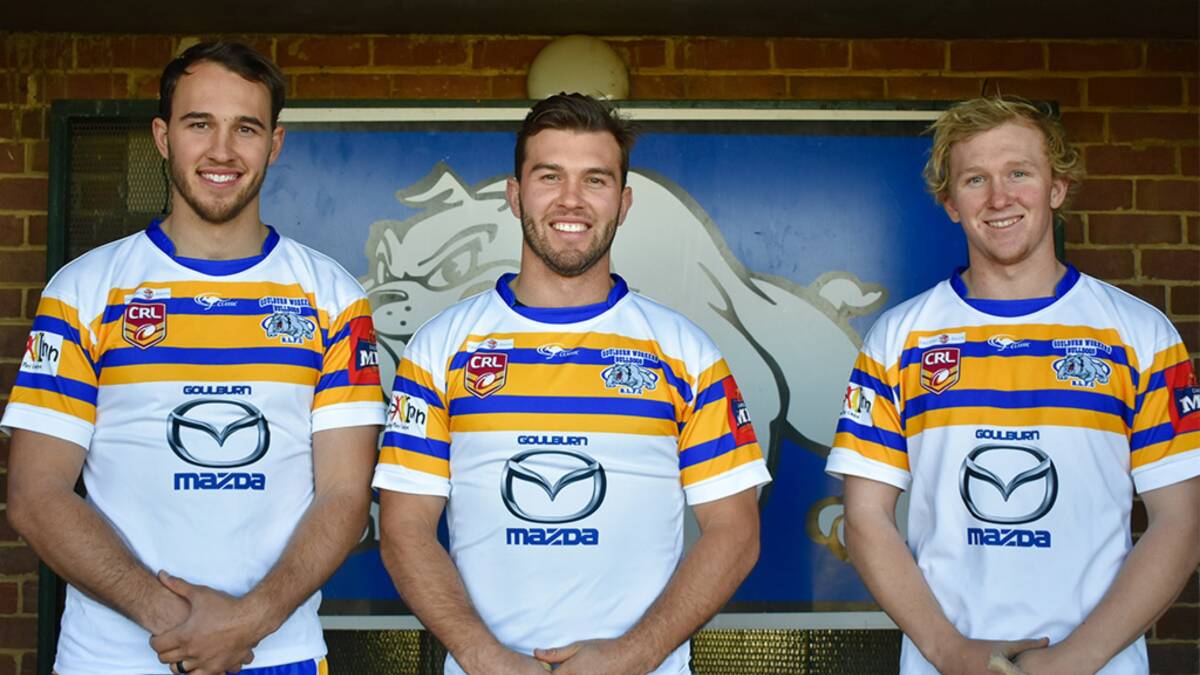 New code: The Cornish brothers (from left: Tyler, Mitchell, and Nicholas) have elected to try their hands at rugby union after the Bulldogs pulled out of the CRRL First Grade competition. Photo: Canberra Region Rugby League.