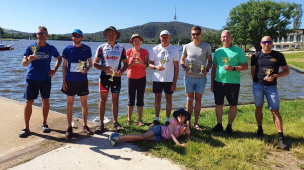 Well done: The winning Goulburn team at the Sri Chinmoy Triple Triathlon last weekend. Photo: Supplied.