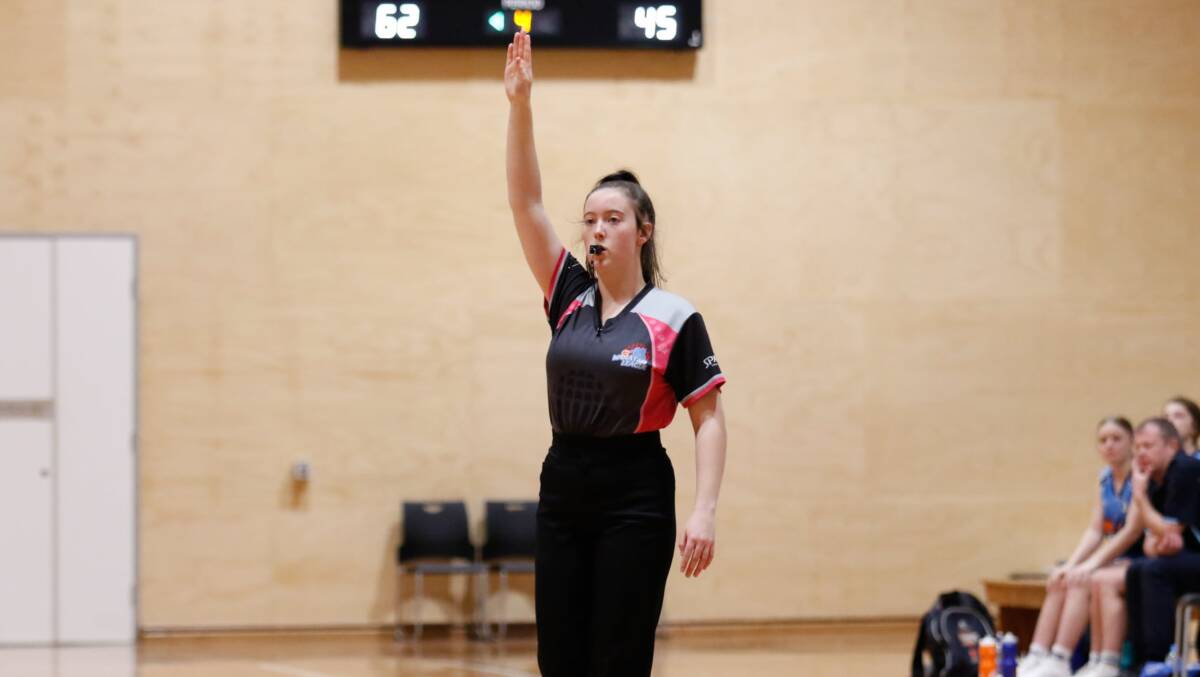 Official: Kaitlyn Neate is a standout referee for her age, and is steadily progressing her career. Photo: Basketball NSW