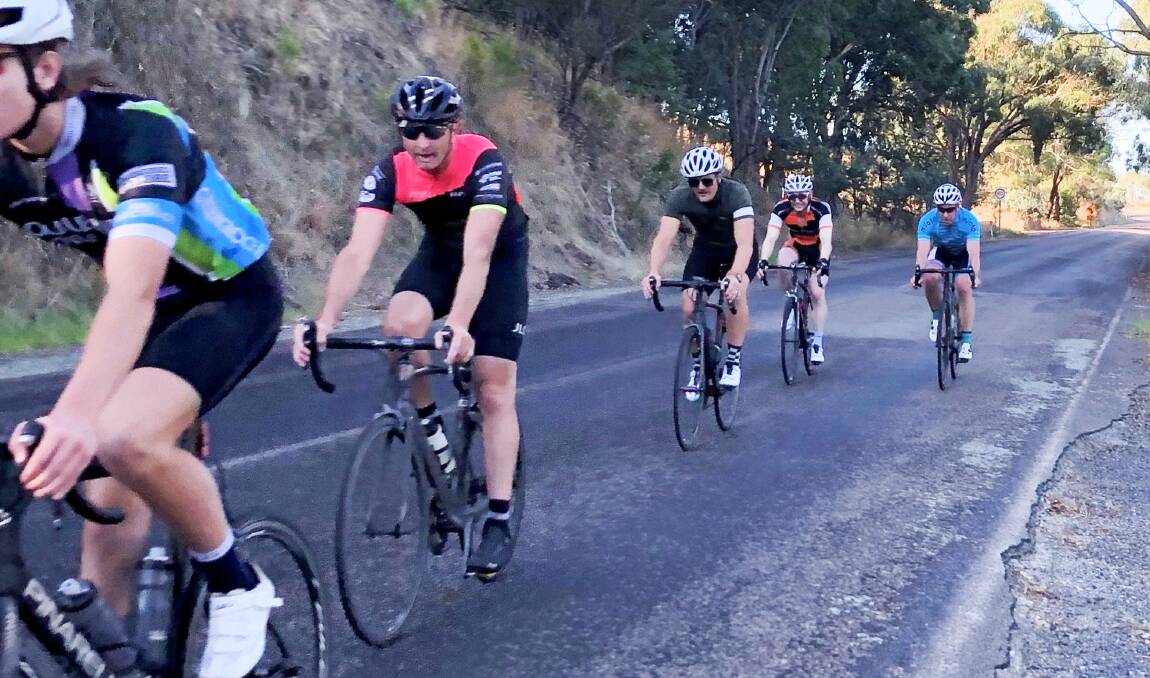 On track: The Goulburn Cycle Club's weekly competition was tightly-fought. Photo: Supplied.