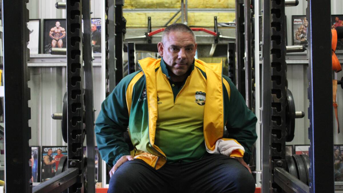 Record holder: Tony Beecham, seen here in his home gym, recently set four records in both the Australian and New Zealand powerlifting federations. Photo: Zac Lowe.