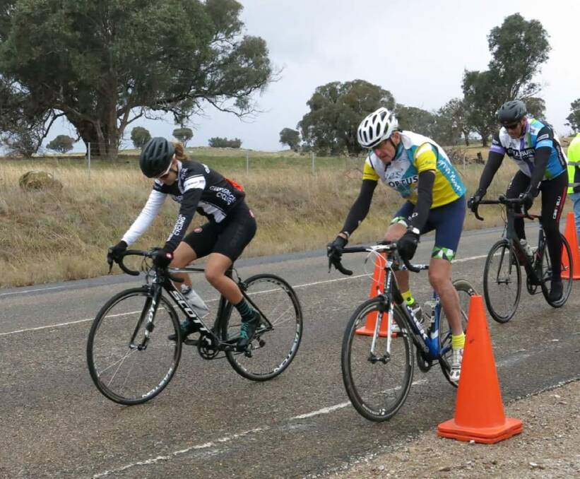 Rough road: Cyclists from the Goulburn Cycle Club endured harsh conditions and a very good field on the weekend. Photo: Wayne Bensley. 
