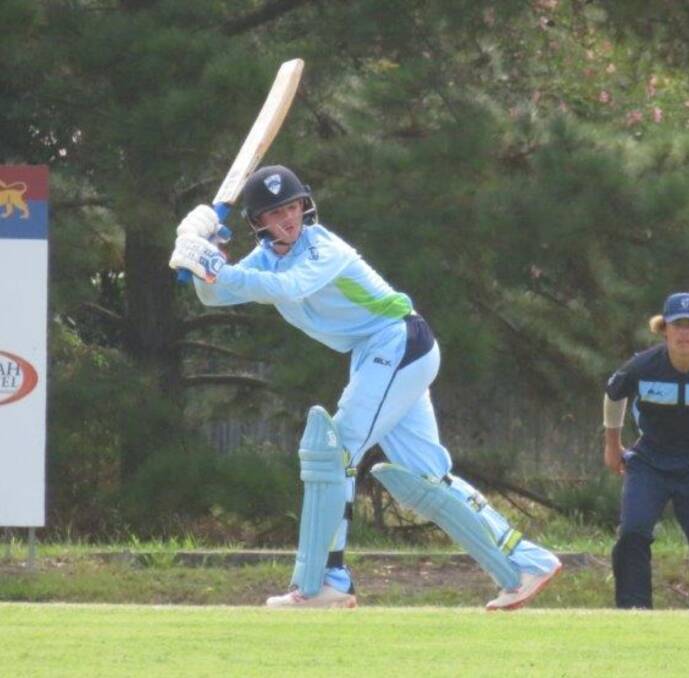 Legside: Blake McCarten whips the ball to leg during his time at the Under 15 National Championships in February this year, and his excellent form there played a key role in his selection for the academy squad. Photo: Supplied.