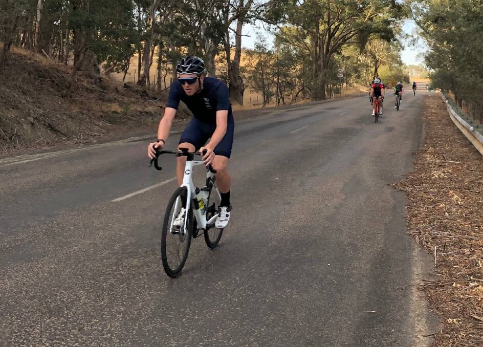 On the road: Jacob Emmerton (seen here racing with the Goulburn Cycle Club in January) performed extremely well in tough conditions on Sunday. Photo: Supplied. 