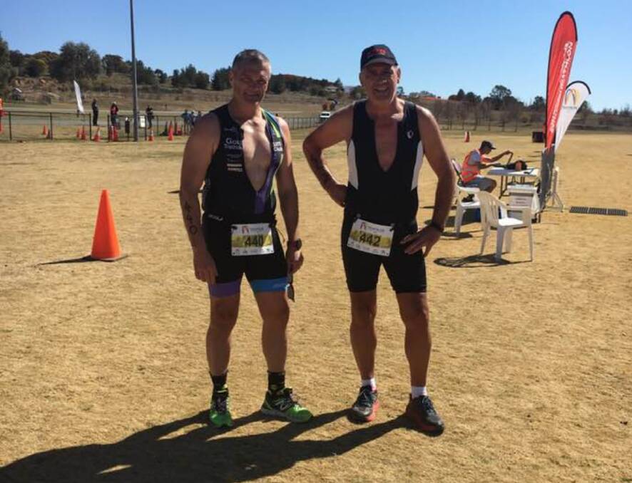 Looking good: Mark Stutchbury (left) is optimistic about the shape of the aquathon competition this year, after a very strong first outing saw impressive numbers posted by the competitors. Photo: Supplied.