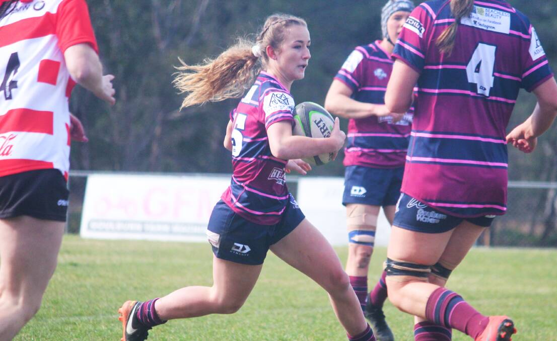 Off and running: Chloe Waddell (pictured) was one of two try-scorers for Goulburn on Saturday, along with Jordan Brooker. Photo: Zac Lowe.