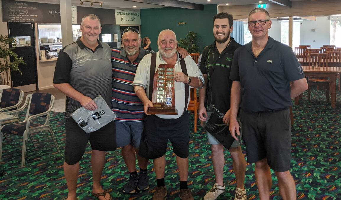 Winners: The group of Norm Aubrey, Robert Aubrey, Dean Gray, and Mick Mulligan claimed victory on the ninth annual Gordon Hope Charity Golf Day. Photo: Supplied.