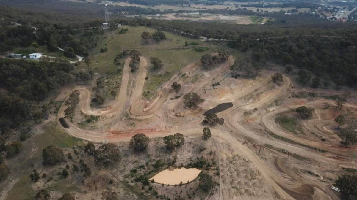 Aerial: A bird's eye view of the Goulburn Motor Cycle Club track which will be named later this week. Photo: Goulburn Motor Cycle Club.