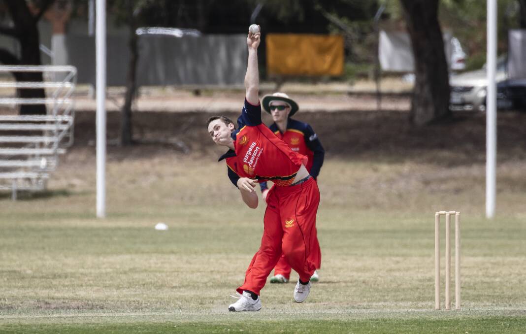 Full tilt: Ollie Anable bowling his heart out for Tuggeranong earlier this season, for whom he has taken 15 wickets at 28.87 in the 2019/20 season. Photo: Sitthixay Ditthavong.