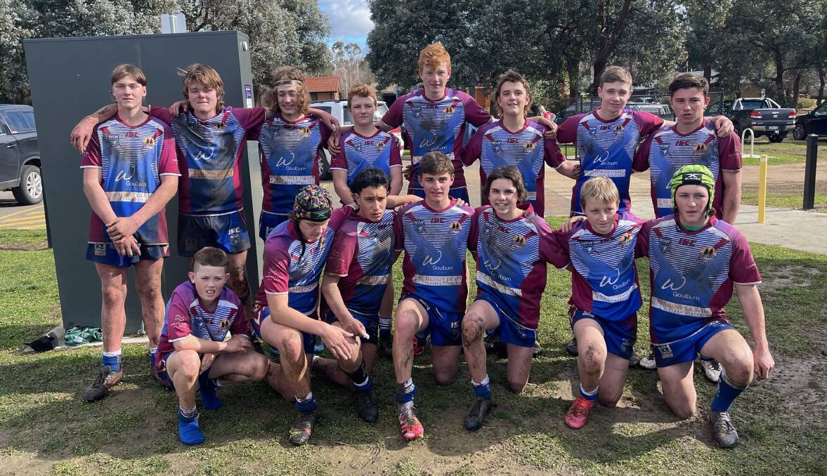Dominant: The Goulburn Stockmen Under 14s Boys side, which has gone unbeaten for four years, had 12 players named in the Canberra Raiders Under 14s Development Squad. Photo: Supplied.